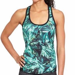 Athleta Chi Tank Green Napali Tropical Print